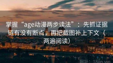 掌握“age动漫两步读法”：先抓证据链有没有断点，再把截图补上下文（两遍阅读）