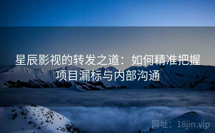 星辰影视的转发之道:如何精准把握项目漏标与内部沟通 星辰影视的转发之道:如何精准把握项目漏标与内部沟通
