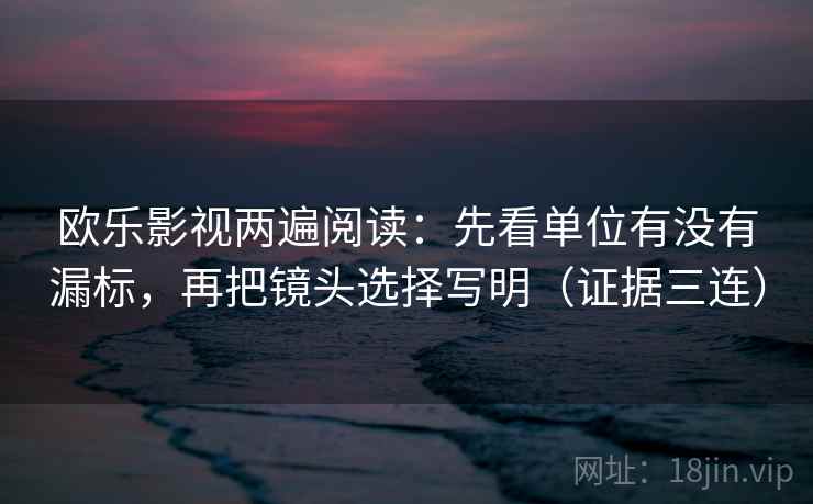 欧乐影视两遍阅读：先看单位有没有漏标，再把镜头选择写明（证据三连）